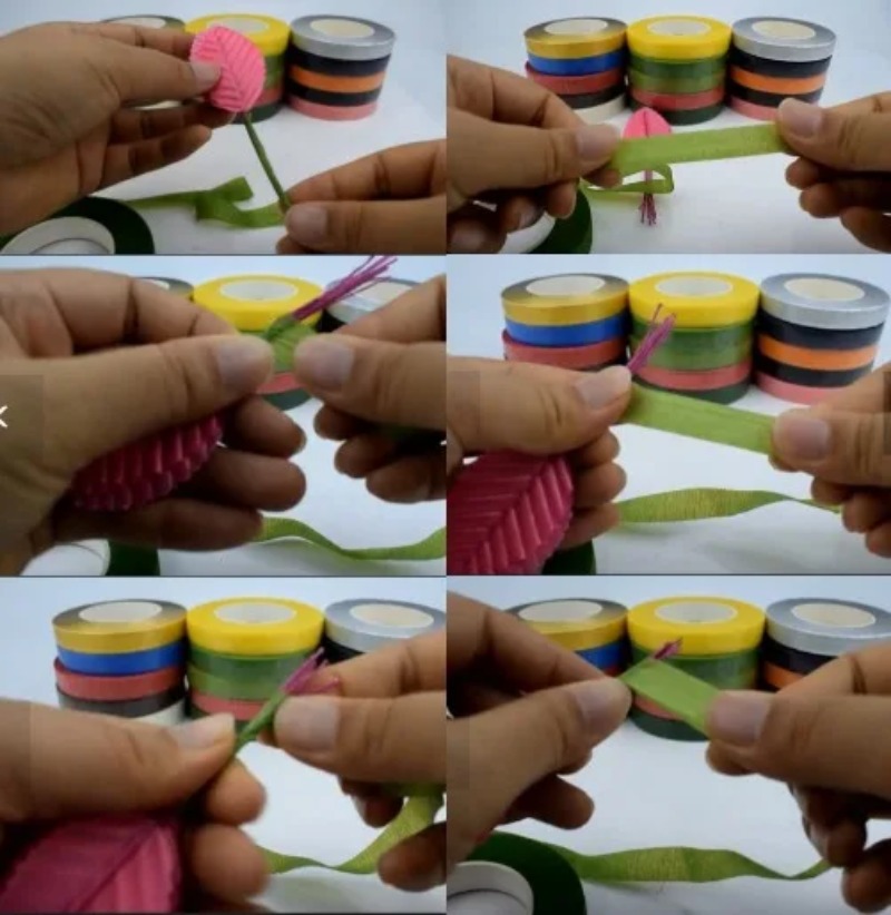 Floral Tape Green - 5PCS 30Yard Nastri di carta floreali